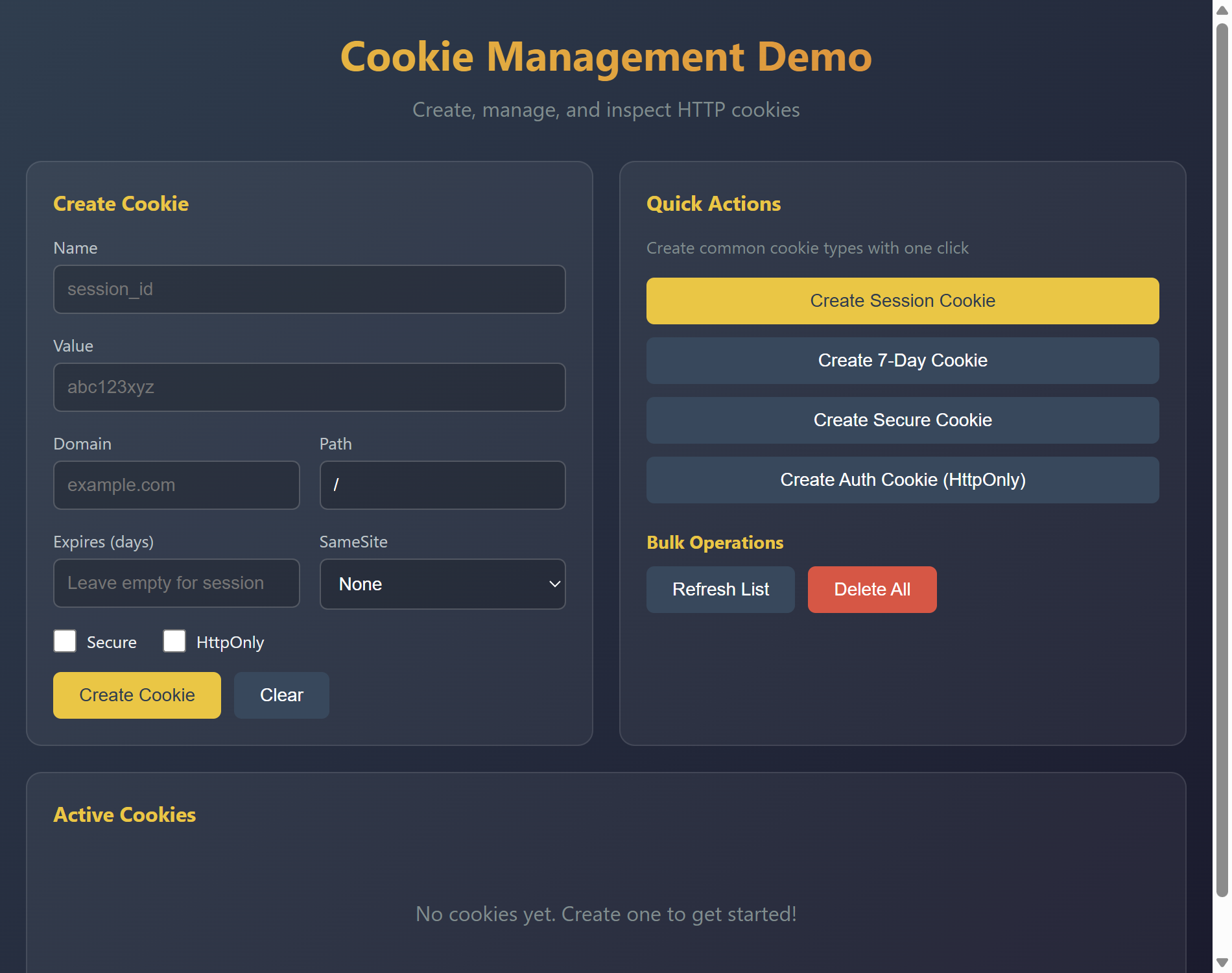 Cookie Management Demo