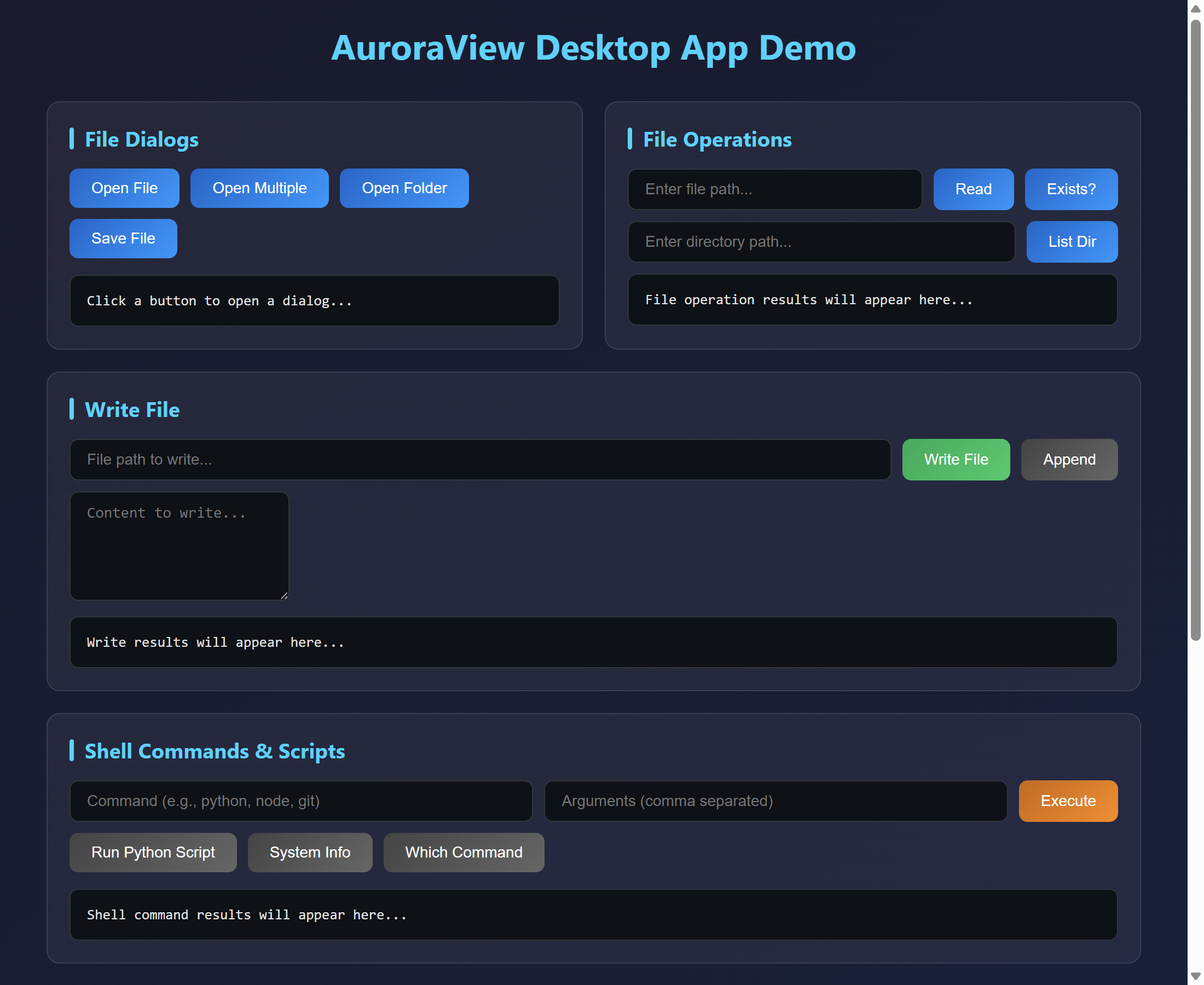 AuroraView Desktop Application Demo