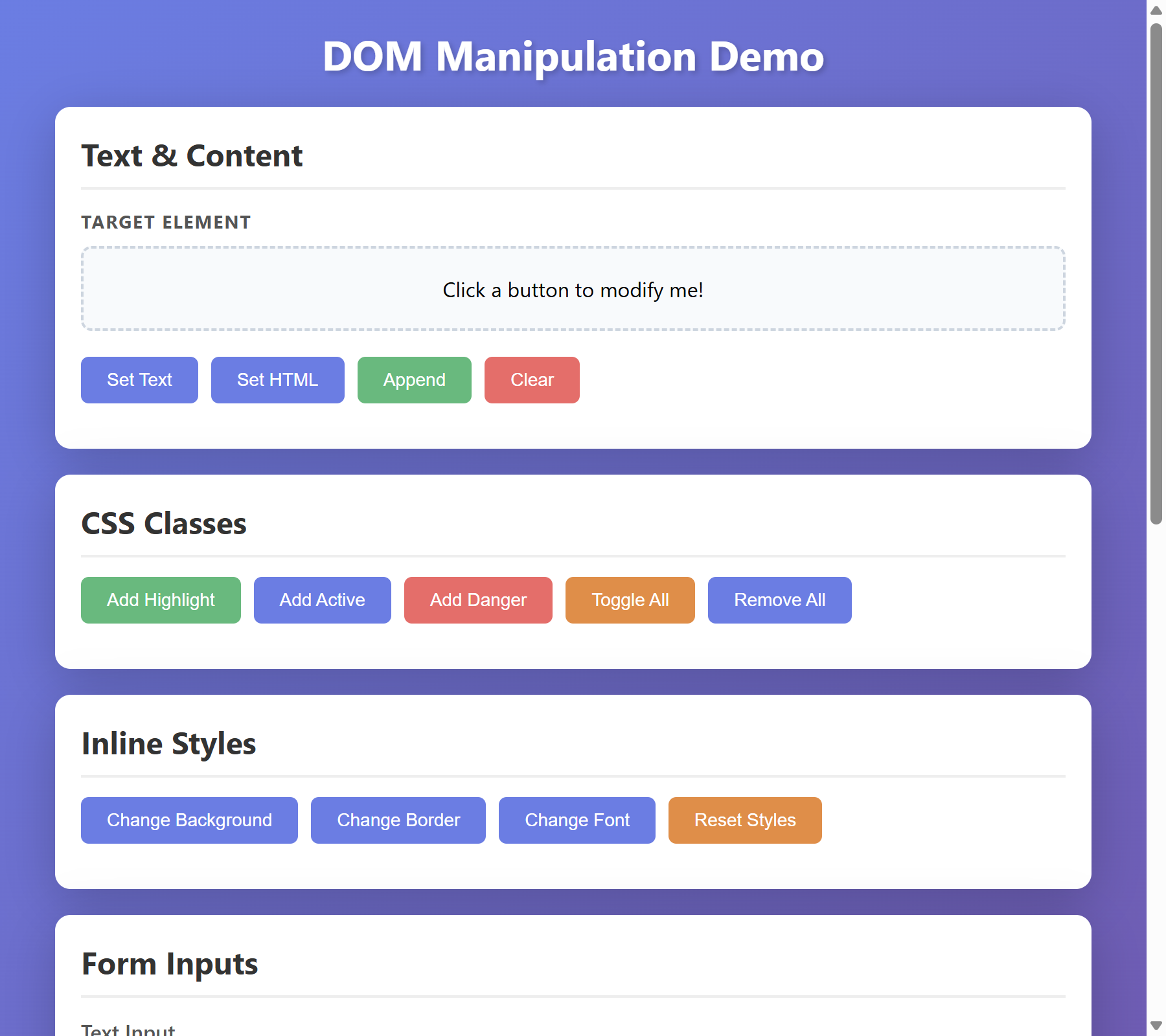 DOM Manipulation Demo
