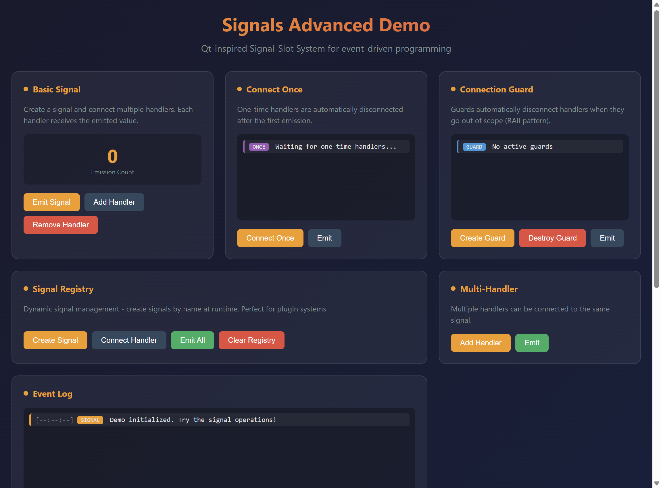 Signals Advanced Demo